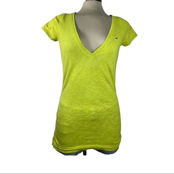 Hollister Green Short Sleeves V Neck T Shirt Size M - Picture 8 of 11